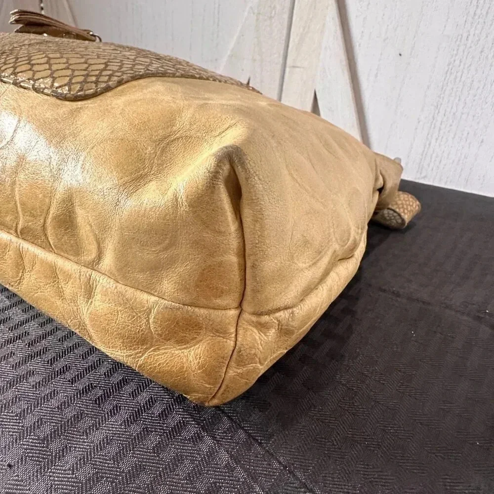 Park Ave. New York Embossed Floral & Snakeskin Hobo Bag
